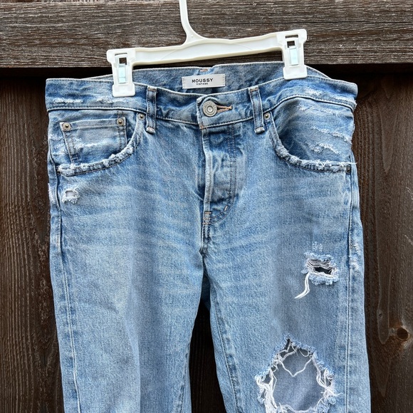 MOUSSY VINTAGE BRANFORD WOMEN’S JEANS SIZE 27 TAPERED LIGHT WASH 100% COTTON - Picture 2 of 9